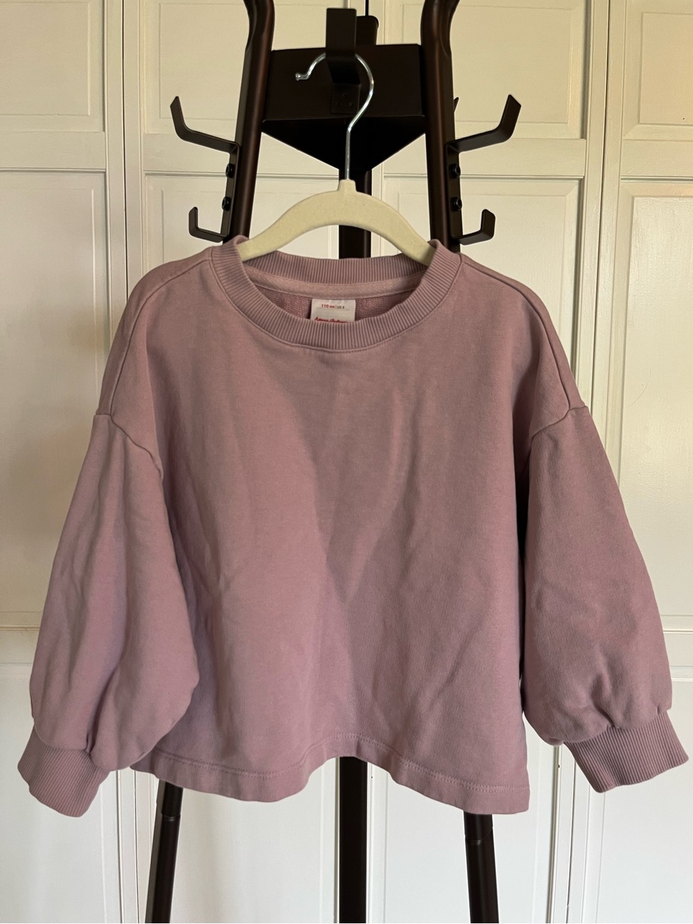 Hanna Andersson Kids Mauve Oversized Crewneck Sweatshirt